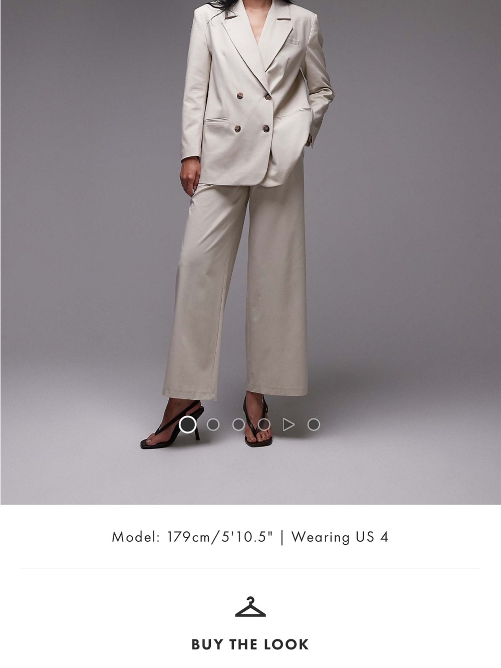ASOS Wide-Leg Tailored Pants in Light Beige
